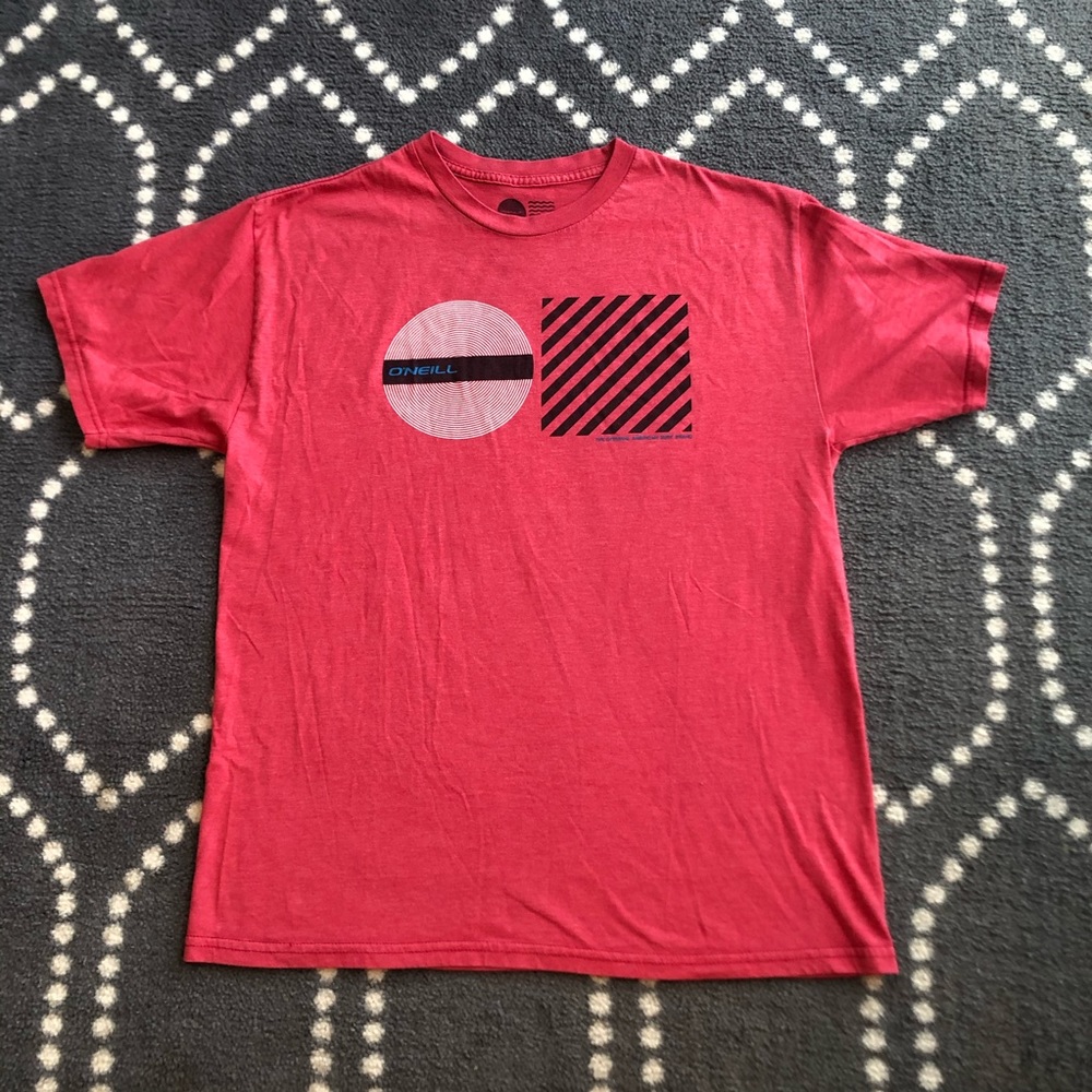 💗(O’Neill) Red/Black Short-Sleeved Surf T-shirt - Men’s LARGE